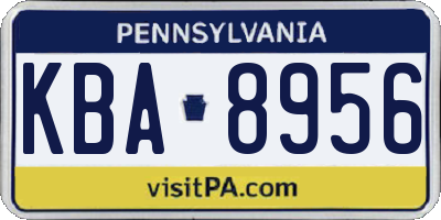 PA license plate KBA8956