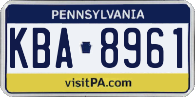 PA license plate KBA8961