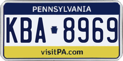 PA license plate KBA8969