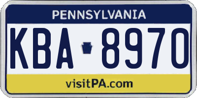 PA license plate KBA8970