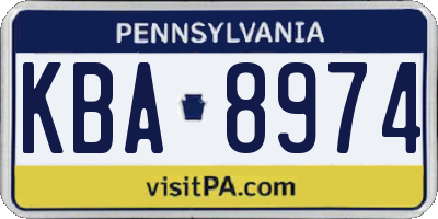 PA license plate KBA8974