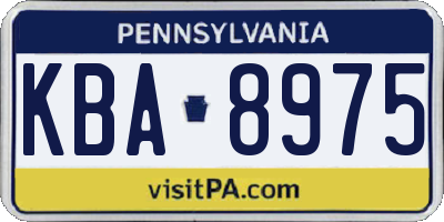 PA license plate KBA8975