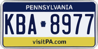 PA license plate KBA8977