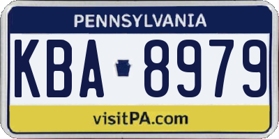 PA license plate KBA8979
