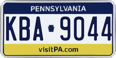 PA license plate KBA9044