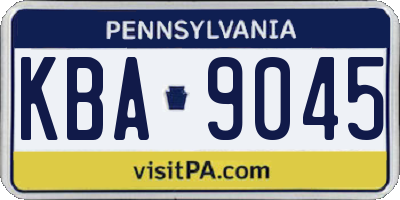 PA license plate KBA9045