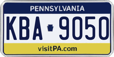 PA license plate KBA9050