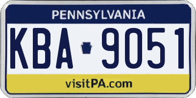 PA license plate KBA9051