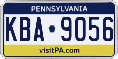 PA license plate KBA9056
