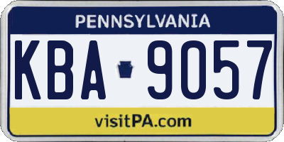 PA license plate KBA9057
