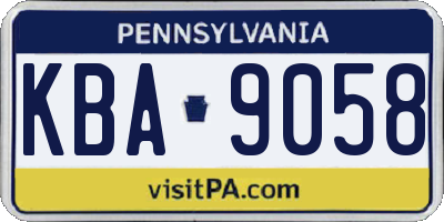 PA license plate KBA9058