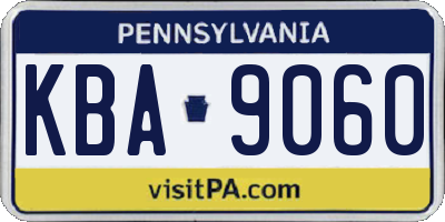 PA license plate KBA9060