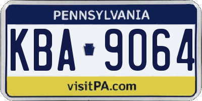 PA license plate KBA9064