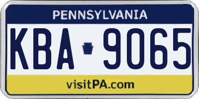 PA license plate KBA9065