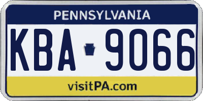 PA license plate KBA9066