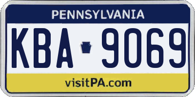 PA license plate KBA9069