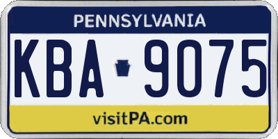 PA license plate KBA9075