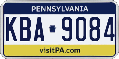 PA license plate KBA9084