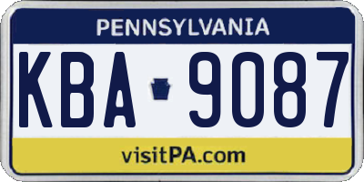 PA license plate KBA9087