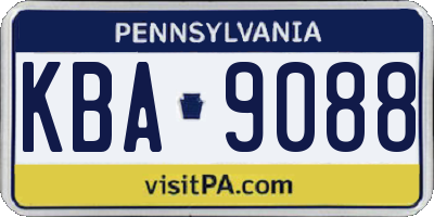 PA license plate KBA9088