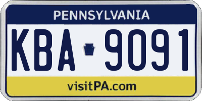 PA license plate KBA9091