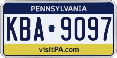 PA license plate KBA9097