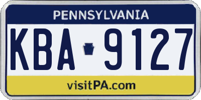 PA license plate KBA9127