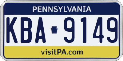 PA license plate KBA9149