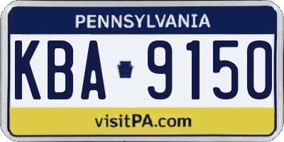PA license plate KBA9150