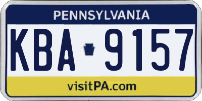 PA license plate KBA9157
