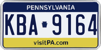 PA license plate KBA9164
