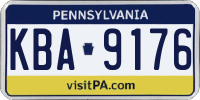 PA license plate KBA9176