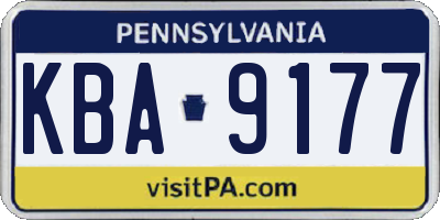 PA license plate KBA9177