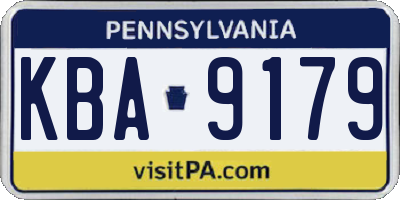 PA license plate KBA9179