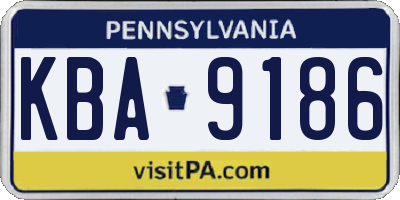 PA license plate KBA9186