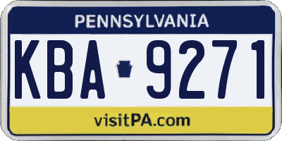PA license plate KBA9271