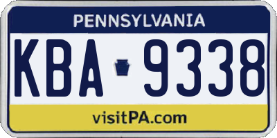 PA license plate KBA9338