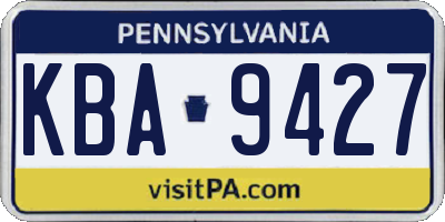 PA license plate KBA9427