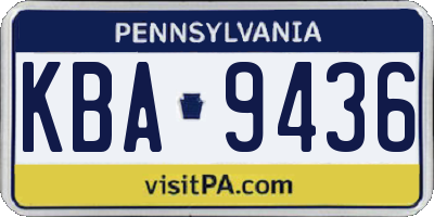 PA license plate KBA9436