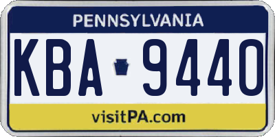 PA license plate KBA9440