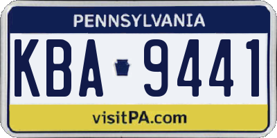 PA license plate KBA9441
