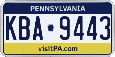 PA license plate KBA9443