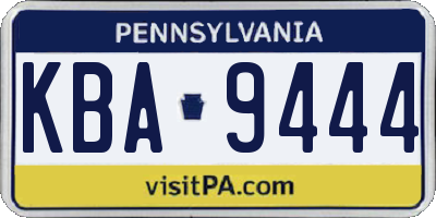 PA license plate KBA9444