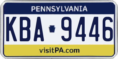 PA license plate KBA9446