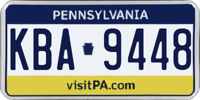 PA license plate KBA9448