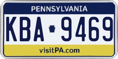 PA license plate KBA9469