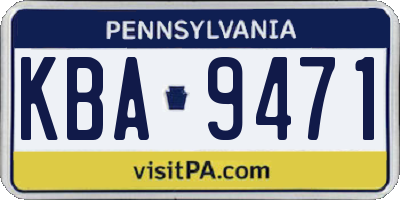 PA license plate KBA9471