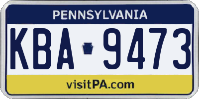 PA license plate KBA9473