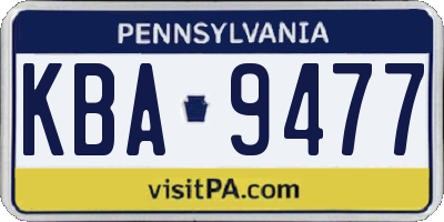 PA license plate KBA9477