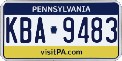 PA license plate KBA9483